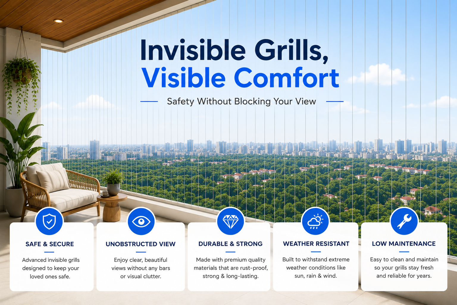 Premium invisible grill installation
